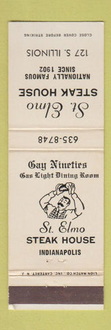Matchbook Cover - St Elmo Steak House Indianapolis IN Gay Nineties