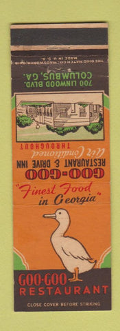 Matchbook Cover - Goo Goo Restaurant Columbus GA