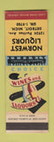 Matchbook Cover - Norwest Liquors Detroit MI SAMPLE