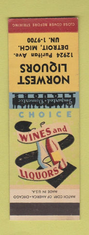 Matchbook Cover - Norwest Liquors Detroit MI SAMPLE