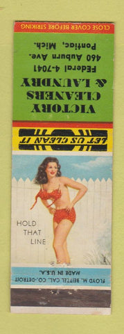 Matchbook Cover - Victory Cleaners Laundry Pontiac MI pinup