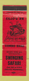 Matchbook Cover - Swinging Safari Chuck Marshall Band WEAR