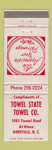 Matchbook Cover - Towel State Towel Asheville NC WEAR