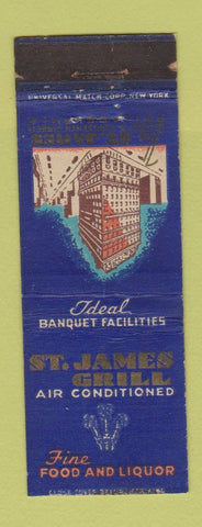 Matchbook Cover - St James Restaurant Philadelphia PA Hotel WEAR