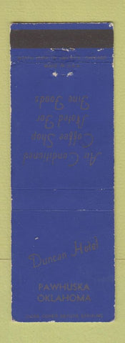 Matchbook Cover - Duncan Hotel Pawhuska OK