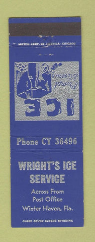 Matchbook Cover - Wright's Ice Service Winter Haven FL