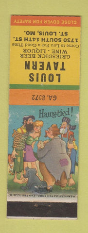 Matchbook Cover - Louis Tavern St Louis MO hillbilly