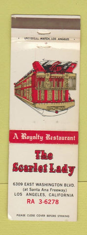 Matchbook Cover - The Scarlet Lady Restaurant Los Angeles CA train