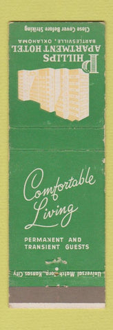 Matchbook Cover - Phillips Hotel Bartlesville OK