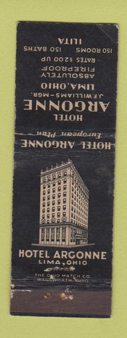 Matchbook Cover - Hotel Argonne Lima OH WEAR