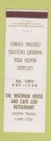 Matchbook Cover - Whitman House Cape Cod Restaurant North Truro MA