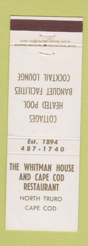 Matchbook Cover - Whitman House Cape Cod Restaurant North Truro MA