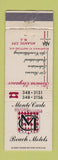 Matchbook Cover - Monte Carlo Beach Motels Atlantic City NJ WEAR