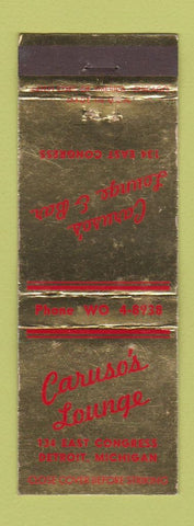Matchbook Cover - Caruso's Lounge Detroit MI WEAR