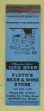 Matchbook Cover - Floyd's Liquor Detroit MI BLUE WEAR #1