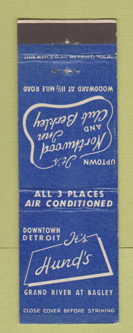 Matchbook Cover - Hund's Detroit MI