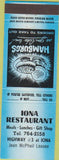Matchbook Cover - Iona Restaurant Iona Canada