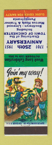 Matchbook Cover - Chichester Marcus Hook Boothwyn Trainer PA 250th hillbilly