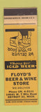 Matchbook Cover - Floyd's Liquor Detroit MI YELLOW WEAR