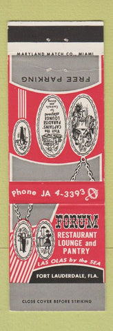 Matchbook Cover - Forum Restaurant Fort Lauderdale FL