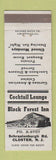 Matchbook Cover - Black Forest Inn Closter NJ German Restaurant
