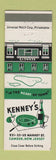 Matchbook Cover - Kenney's Camden NJ restaurant