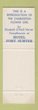 Matchbook Cover - Hotel Fort Sumter Charleston SC