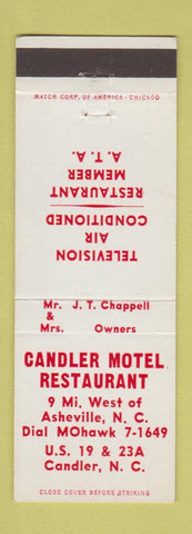 Matchbook Cover - Candler Motel Restaurant NC