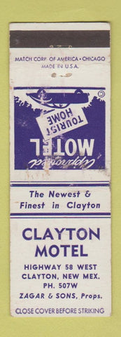 Matchbook Cover - Clayton Motel NM WORN