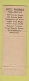 Matchbook Cover - Hotel Adelphia Philadelphia PA WEAR