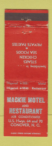 Matchbook Cover - Mackie Motel Restaurant Conover NC WEAR