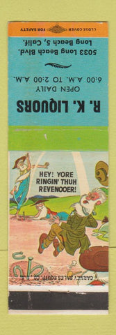 Matchbook Cover - RK Liquors Long Beach CA hillbilly