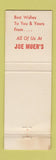 Matchbook Cover - Joe Muer's Detroit MI Christmas