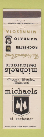 Matchbook Cover - Michaels Restaurant Rochester MN Mankato