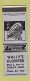 Matchbook Cover - Wally's Flowers Detroit MI SAMPLE