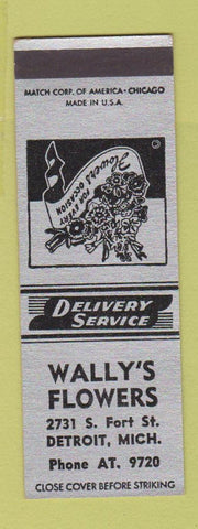 Matchbook Cover - Wally's Flowers Detroit MI SAMPLE