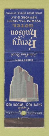 Matchbook Cover - Henry Hudson Hotel New York City deco