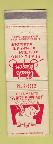 Matchbook Cover - Leo & Mary's White Elephant Inglewood CA WORN