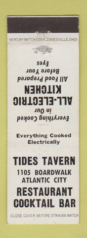 Matchbook Cover - Tides Tavern Atlantic City NJ