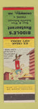 Matchbook Cover - Biddle's Restaurant Cromwell IN hillbilly WEAR