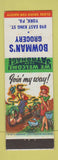 Matchbook Cover - Bowman's Grocery York PA hillbilly
