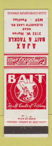 Matchbook Cover - Ajax Bait and Tackle Pontiac MI