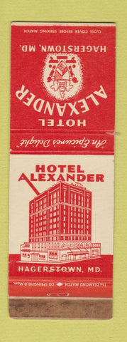 Matchbook Cover - Hotel Alexander Hagerstown MD WEAR