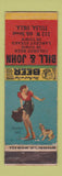 Matchbook Cover - Bill & John Restaurant Tulsa OK pinup WORN
