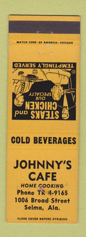 Matchbook Cover - Johnny's Cafe Selma AL WEAR