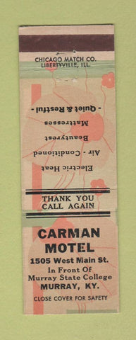 Matchbook Cover - Carman Motel Murray KY