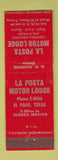 Matchbook Cover - La Posta Motor Lodge El Paso TX