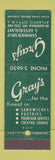 Matchbook Cover - Gray's Sandwich Shop Restaurant Atlantic City NJ