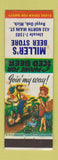 Matchbook Cover - Miller's Beer Store Liquor Royal Oak MI hillbilly