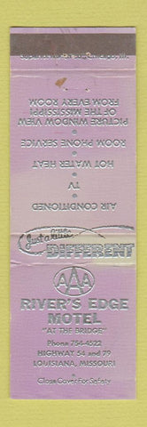Matchbook Cover - River's Edge Motel Louisiana MO WEAR